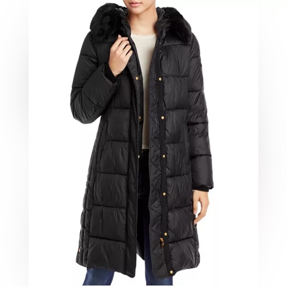 Via Spiga Jackets & Blazers - Via Spiga Faux Fur Trim Hooded Puffer Coat NWT